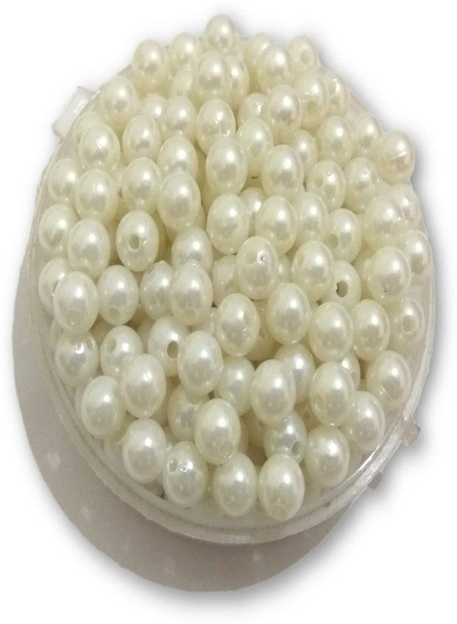 Utkarsh Pack of 500 Gram (1250 Approx) 8mm Off-White Pearl Bead Moti Balls Craft Material for Artificial Jewellery Making Beading Scrap Booking Craftworks and Decorations - Image 1